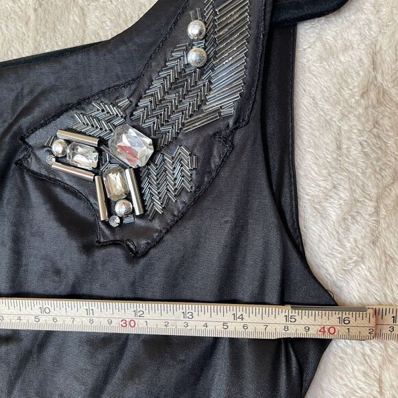 Y2K Do & Be‎ Embellished Black Sleeveless Dress Sz L Whimsigoth - Picture 4 of 9